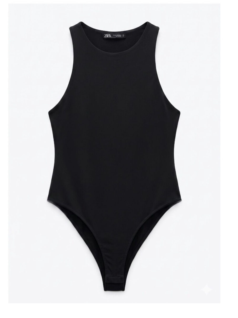 Zara Black Sleeveless High-Neck Bodysuit